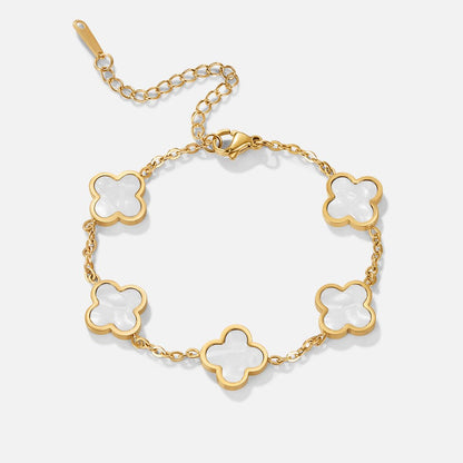 Cloe White Clover Bracelet