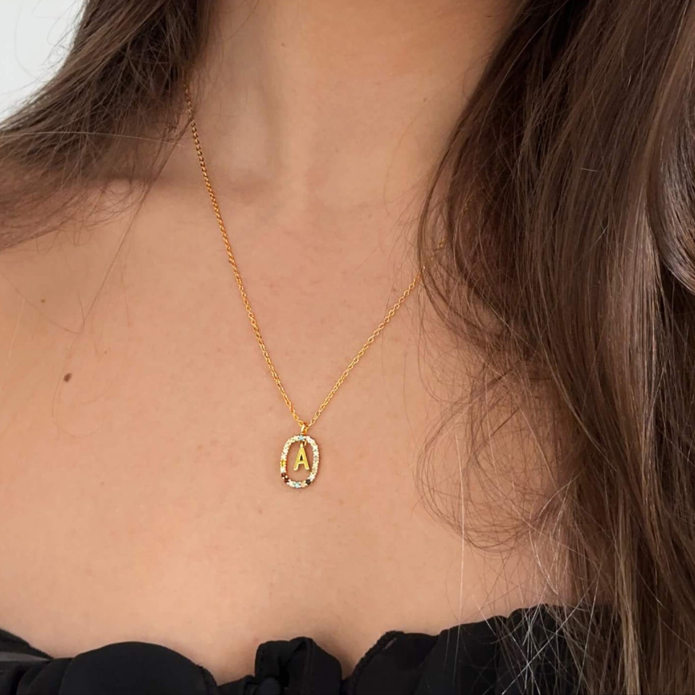 Emma Initial Crystal Necklace