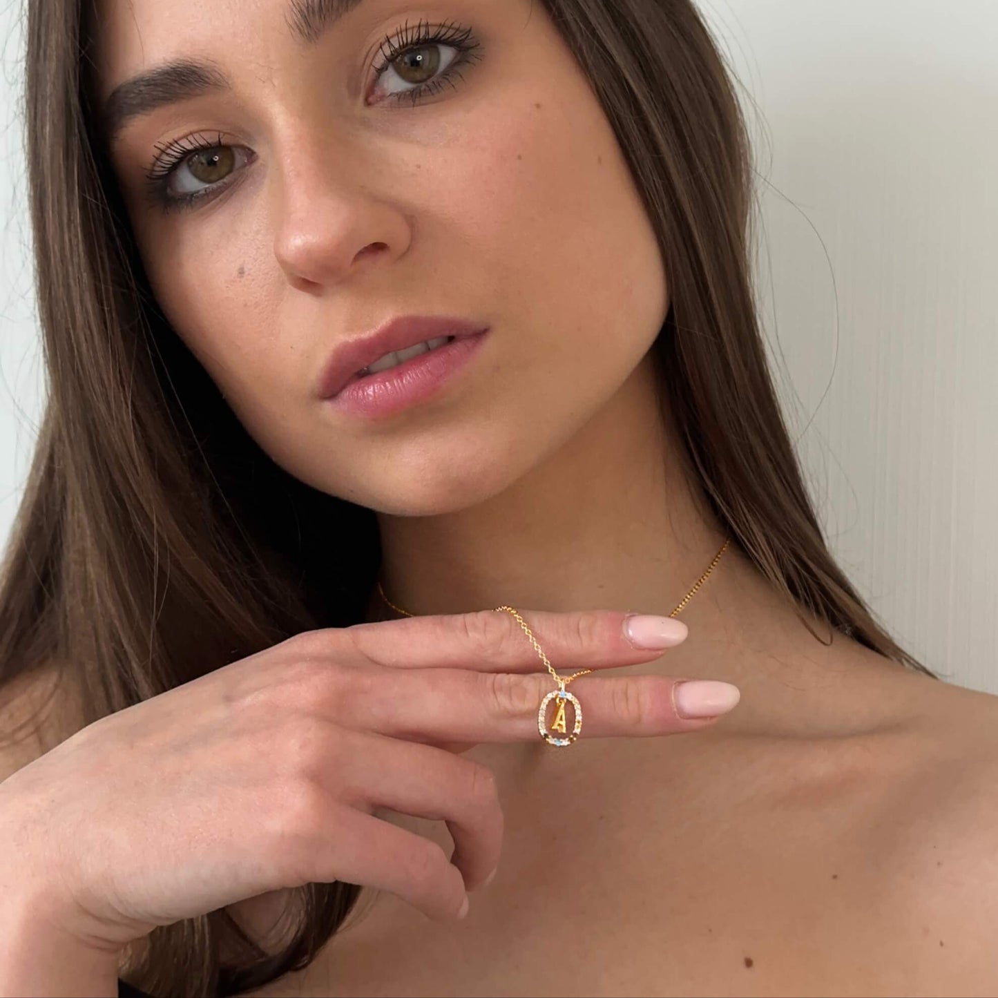 Emma Initial Crystal Necklace
