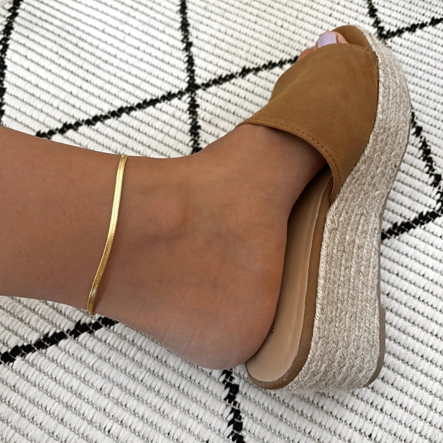 Gia Gold Herringbone Anklet