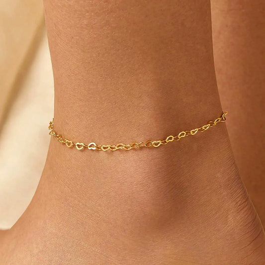 Élodie Chain Heart Anklet