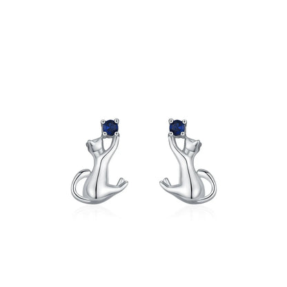 Amélie Silver Kitten Earrings