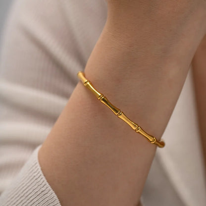 Emma Bamboo Gold Bangle
