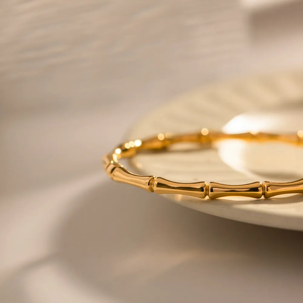 Emma Bamboo Gold Bangle
