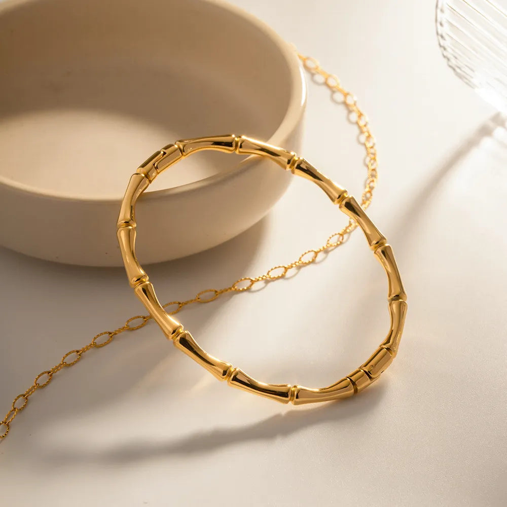 Emma Bamboo Gold Bangle