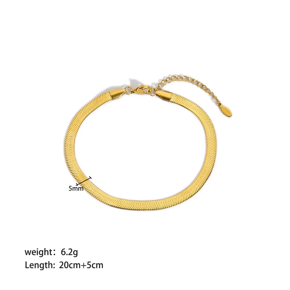 Gia Gold Herringbone Anklet - Joie d’Or