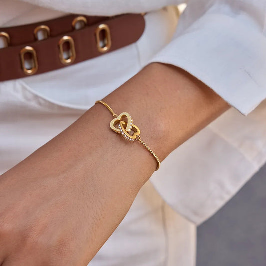 Sofia Linked Hearts Bracelet