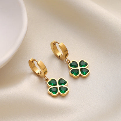 Emerald Clover Earrings