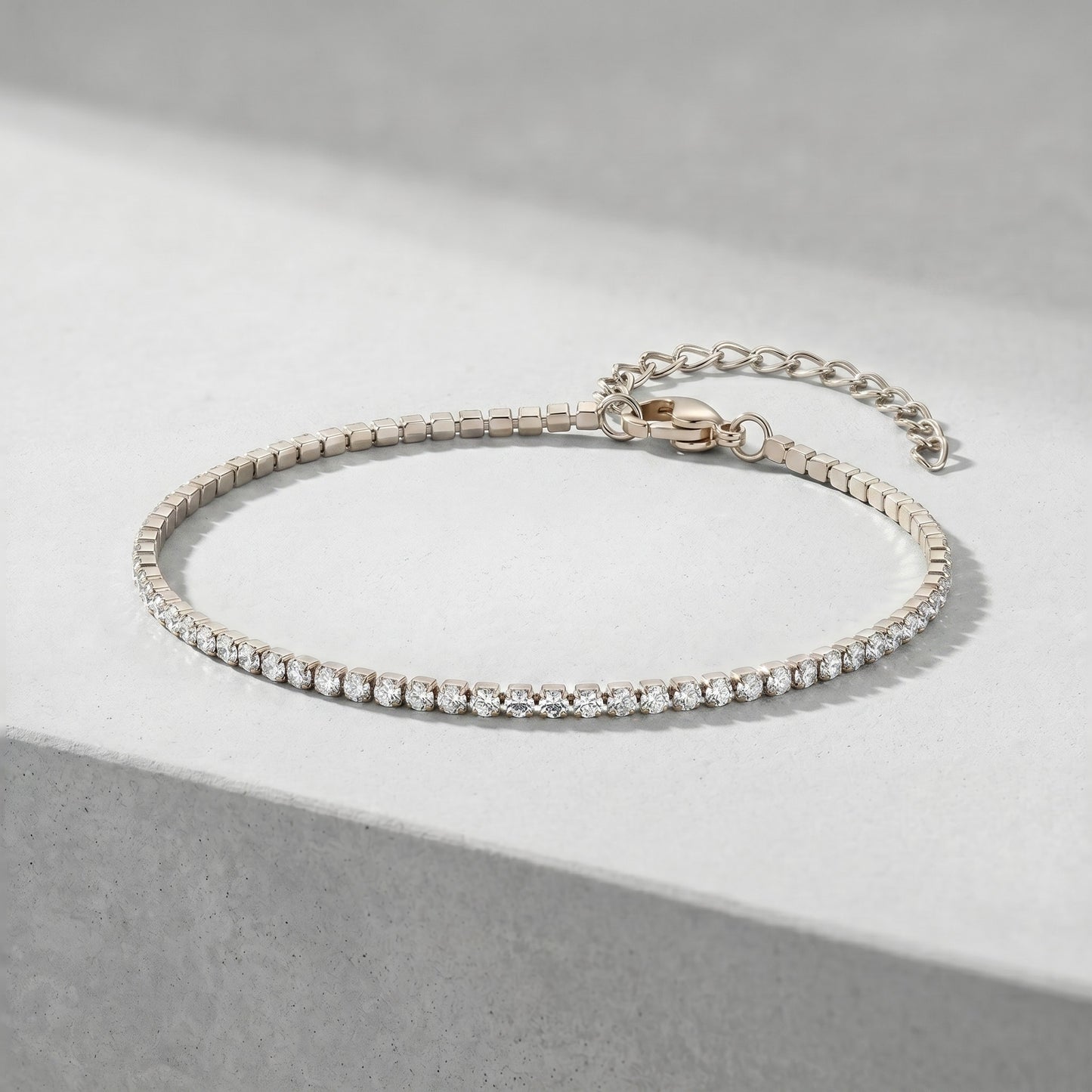 Alessia Tennis Silver Anklet - Joie d’Or