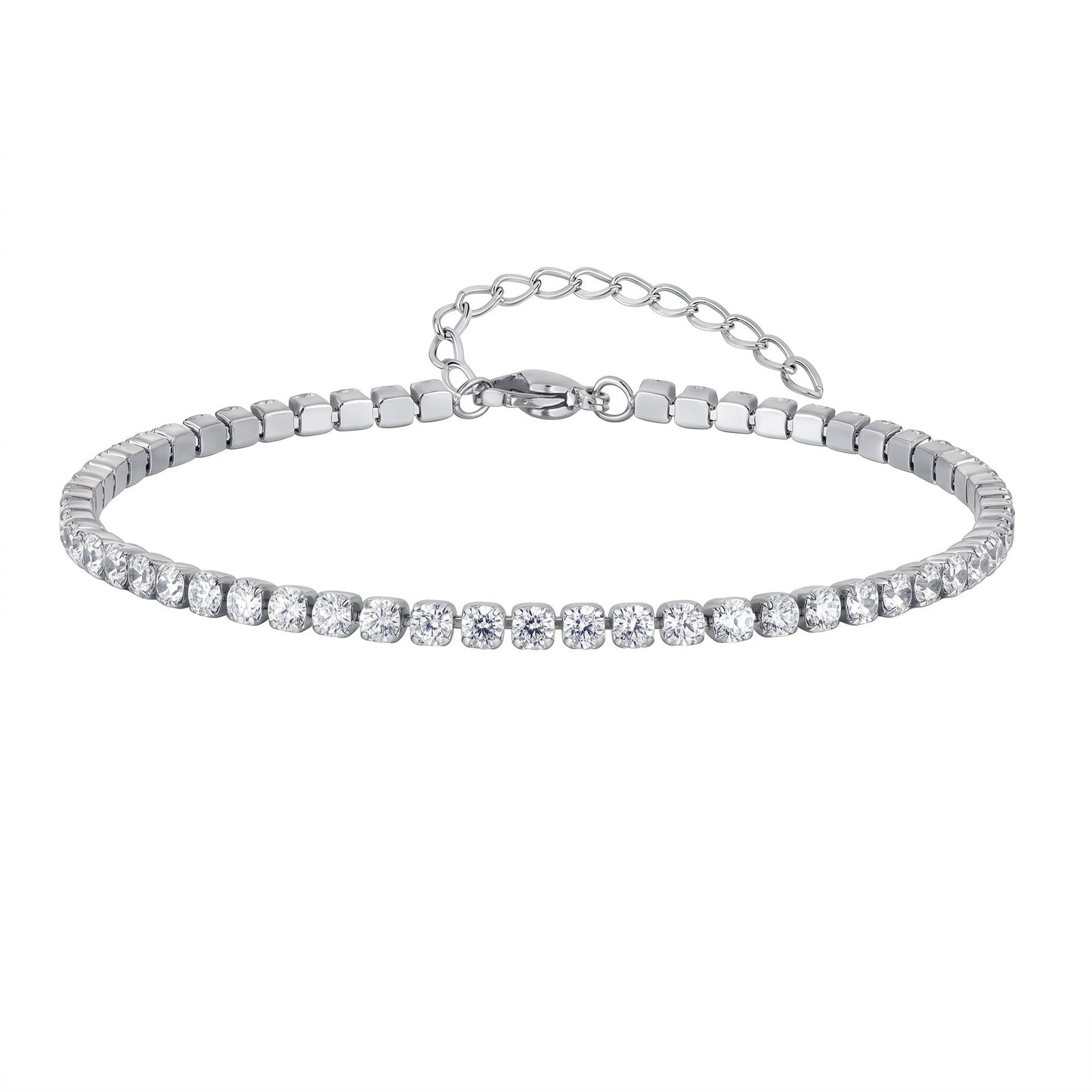 Alessia Tennis Silver Anklet - Joie d’Or