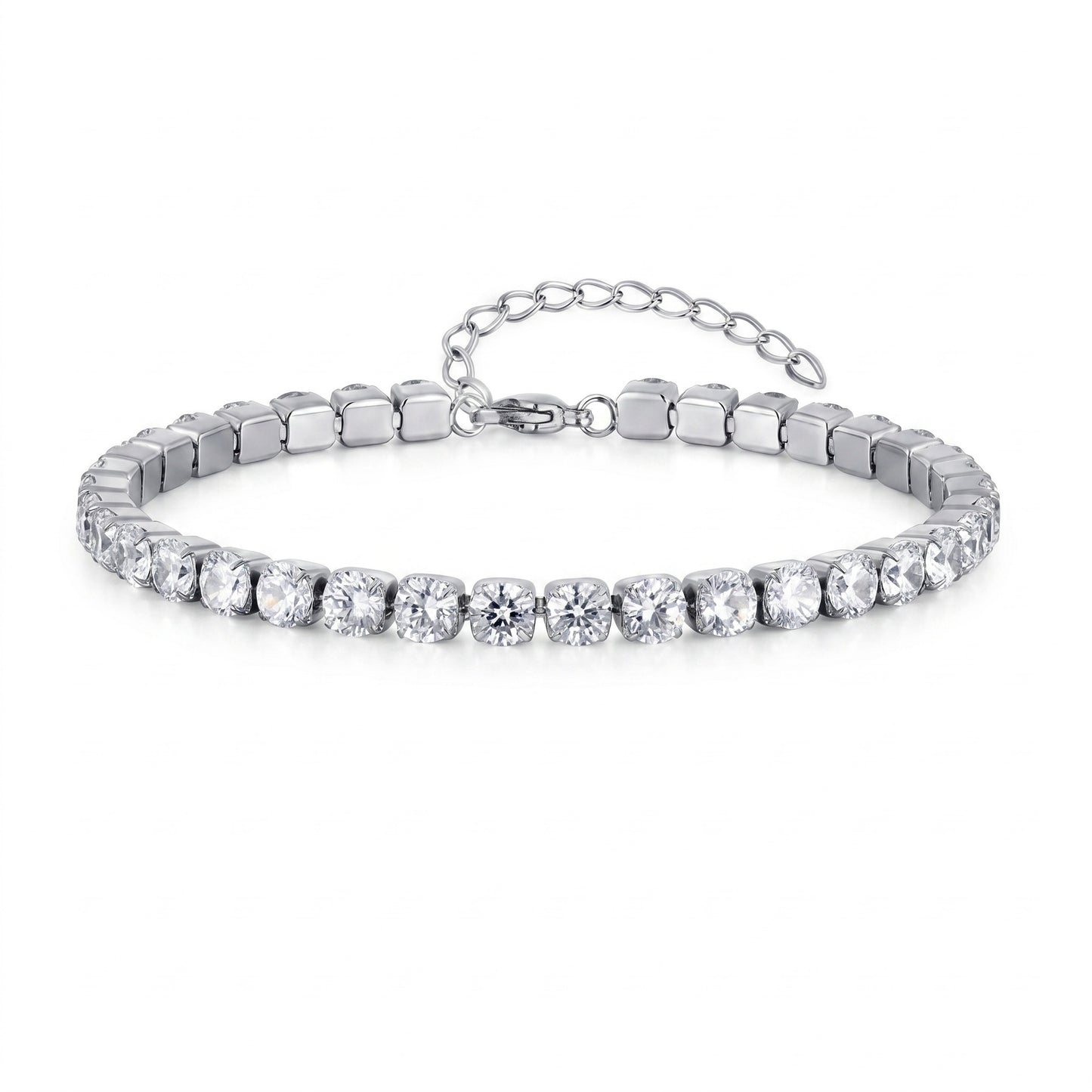 Alessia Tennis Silver Anklet - Joie d’Or