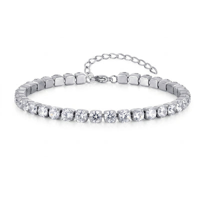Alessia Tennis Silver Anklet - Joie d’Or