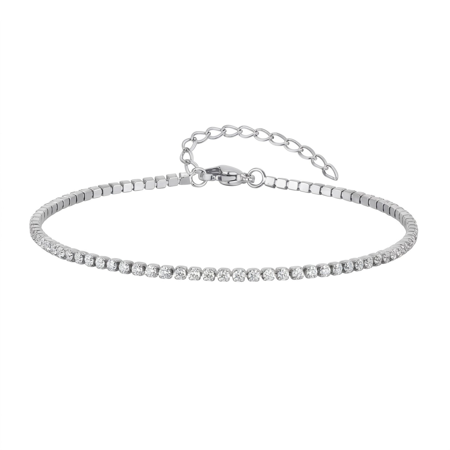 Alessia Tennis Silver Anklet - Joie d’Or