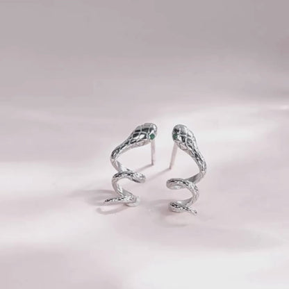 Lilou Silver Snake Earrings