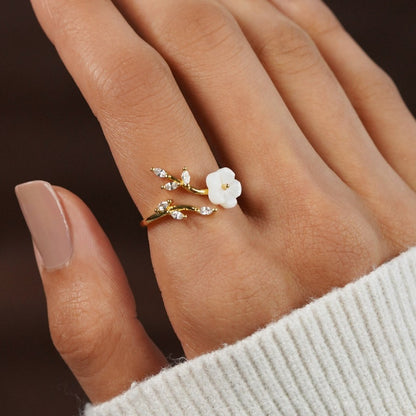 Flora White Ring