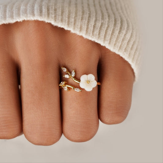Flora White Ring