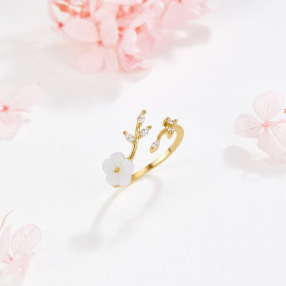 Flora White Ring